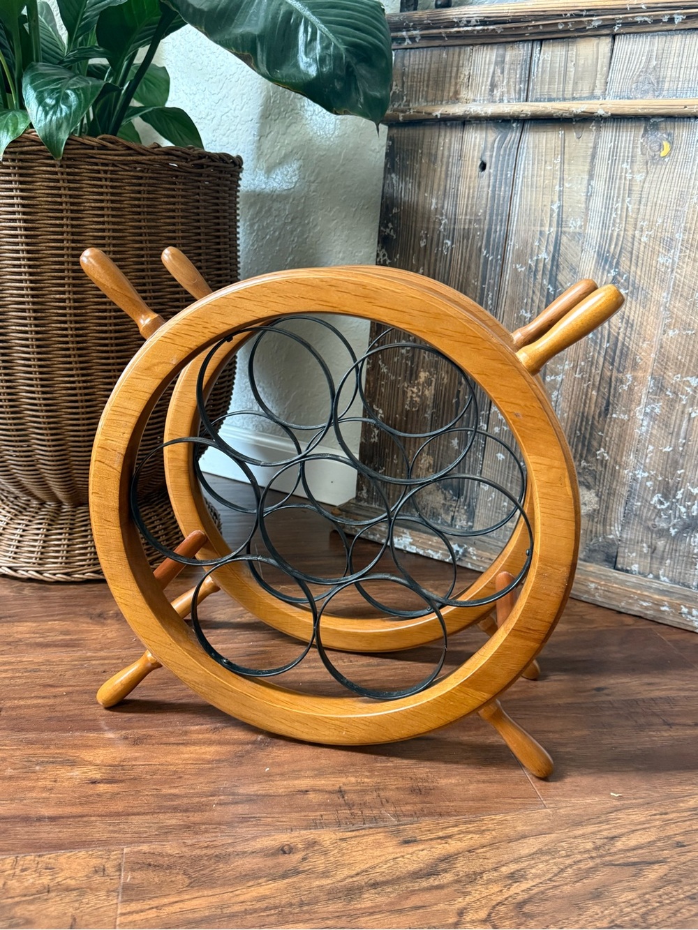 Vintage 1970s Milbern Nautical Style Wine Rack